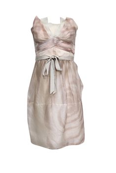 Current Boutique-BCBG Max Azria - Blush Strapless Layered Bust Cocktail Dress Sz 4 Chic Pink Silk Strapless Dress, Feminine Beige Strapless Dress For Party, Flirty Strapless Dress For Bridesmaids In Spring, Spring Cocktail Strapless Dress, Beige Strapless Dress For Summer Nights, Summer Strapless Bridesmaid Dress With Fitted Bodice, Elegant Strapless Dress For Bridesmaids In Summer, Elegant Summer Strapless Bridesmaid Dress, Elegant Strapless Summer Bridesmaid Dress