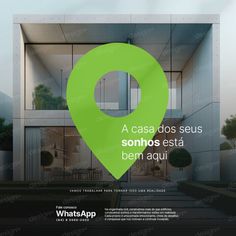 an ad for whatsapp showing the location of a house