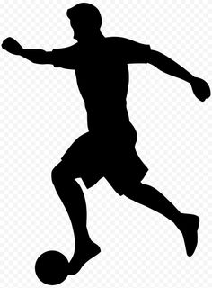 the silhouette of a man kicking a soccer ball, hd png downloads and transparent background