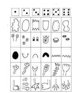 a printable worksheet for children to learn how to draw monsters