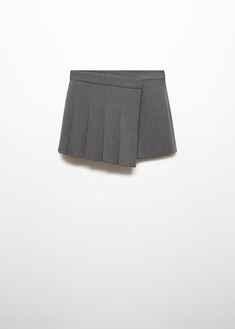 Pleated skirt pants - Women | Mango USA Material Design, Skirt Pants, Pleated Skirt, Pattern Design, Gray Color, Mango, Womens Skirt, Pants For Women, Pen