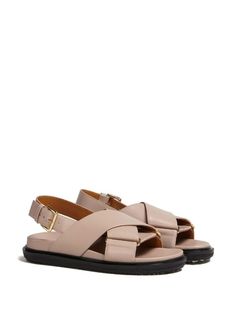 Marni Fussbet Leather Sandals - Farfetch Chanel 2, Loafer Mules, Iconic Bags, Sand Beige, Summer Beach Wear, Flat Boots, Leather Buckle, Ballet Flat Shoes, Pump Sandals