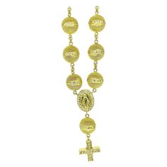 Vintage 3.50 Carat Diamond 11mm Rope Beads Rosary 18k Gold Bracelet. ONE-OF-A-KIND The bracelet is 7 inches in length and 11mm each bead. This bracelet is made of 18k solid gold and is heavy weighing 40.6 grams. Gold Cross Bracelet, 18k Gold Bracelet, Gold Armband, Cross Bracelet, Gold Cross, Rosary, Solid Gold, Gold Bracelet, Jewelry Bracelets