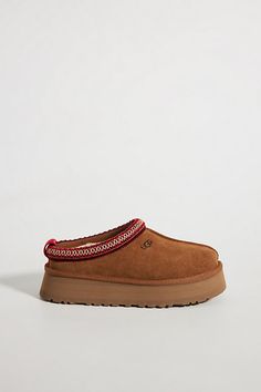 * Suede upper* Wool, lyocell insole* EVA outsole* Slip-on styling * Imported Ugg Tazz Platform, Ugg Tazz, Ugg Tasman Slippers, Ugg Tasman, Jerome Dreyfuss, Brown Fits, Ugg Slippers, Platform Slippers, Ugg Shoes