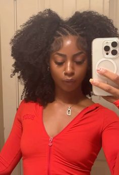 Half Up Fall Hairstyles, 4c Aesthetic Hairstyles, Clip Ends On Natural Hair, Front Braid Hairstyles Natural Hair, Natural 4c Hairstyles Protective Styles, Hairstyles With Afro Twist Hair, Natural Twist 4c Hair, Black Girls Hairstyles Aesthetic, Natural Perm Rod Hairstyles