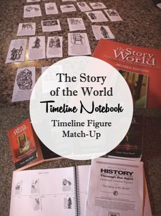 the story of the world time - n - notebook is shown in front of some books