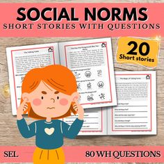 Designed for special education teachers, speech therapists, and autism professionals, the "20 Adapting To Social Norms Short Stories with 80 WH Questions" toolkit is a valuable resource designed to improve comprehension and enhance reading skills. Problem-Solution Framework: Mastering Reading with Ease Working on reading comprehension can be hard for students with special needs. This collection of 20 Adapting To Social Norms Short Stories, complemented by 80 WH questions (who, what, where, when, why, how), offers a great solution. This toolkit simplifies understanding and promotes critical cognitive skills through interactive, structured exercises. Key Benefits: Tailored for Professional and Home Use Dual Difficulty Levels: Adapt to various learning speeds with stories at two levels of com Open Questions, First Grade Reading Comprehension, Social Norms, Wh Questions, First Grade Reading, Certificate Of Completion, Visual Aids, Special Education Teacher, Home Learning