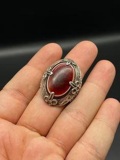 Very Beautiful Old Afghani Red Agate Ring With Handmade Silver Ring Red Carnelian Oval Cabochon Ruby Ring, Handmade Red Oval Cabochon Jewelry, Red Oval Rings With Natural Stones, Red Carnelian Jewelry With Cabochon, Luxury Red Carnelian Jewelry With Cabochon, Carnelian Cabochon Ruby Ring, Red Carnelian Cabochon Ruby Ring, Red Oval Agate Jewelry, Amber Agate Cabochon Ring