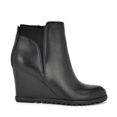 Curtis Wedge Booties Casual Black Wedge Boots With Reinforced Heel, Black Wedge Boots With Medium Width, Black Wedge Boots Medium Width, Casual High Heel Wedge Boots With Reinforced Heel, Wedge Heel Boots, Wedge Heels, Nine West, Wedges, Womens Sizes