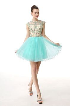 Mint Green Beaded Short Homecoming Dresses Dress Display, Vert Turquoise