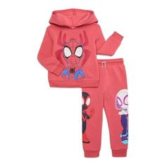 From everyday adventures to cozy times at home, dress him in playful comfort with this Spidey & Amazing Friends Graphic Hoodie and Joggers Set. Super cute, and soft as can be, this two-piece set is exactly what your little Spidey fan needs in his collection. Wear it together for a sweet, matched set or he can mix and match with all his casual favorites to create even more outfits. Size: 2T.  Color: Red.  Gender: male.  Age Group: toddler. Playful Winter Playwear Sets, Playful Hooded Sets For Playtime, Playful Hooded Playtime Sets, Winter Character Print Long Sleeve Sets, Spidey And His Amazing Friends Bedroom, Winter Cotton Sets With Character Print, Red Cotton Sets With Cartoon Print, Playful Hooded Winter Sets, Red Hooded Winter Set