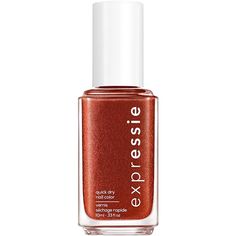 essie is the go-to nail brand for salon professionals, beauty junkies, industry insiders, celebrities and fashion icons around the world. America's nail salon expert, essie makes life colorful. Saffr-on on the move brown orange nail polish from essie expressie quick dry on-the-fly nail polish with an unconventional range of 40 shades. Expressie Quick Dry Nail Polish: Saffr-on The Move, a brown orange with a cream finish, is a fast-drying nail polish so you can grab, apply, and dry on the fly. On Fast Drying Nail Polish, Essie Colors, America Nails, Bronze Nails, Quick Dry Nail Polish, Dry Nails Quick, Dry Nail Polish, Nail Bed, Angled Brush