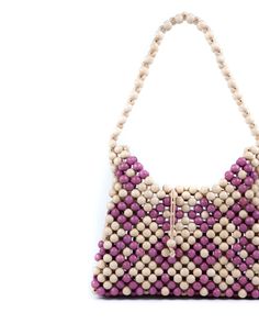 A fresh new take on a cult classic. A shoulder bag for all seasons—the Alez. Her familiar silhouette is an easy piece for your arm and the medium size makes it easy to fit most of your essentials. Composition: Handmade Wood beads Shoulder strap Bead slide closure Dimensions: 25cm x 8cm x 20cm (LxWxH) Beaded Bags Pattern, Beads Bags Handmade, Beads Bag, Midnight Red, Hand Beaded Bag, Bead Bag, Hand Bags For Women, Handmade Handbag, Womens Handbags