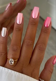 Pink Holiday Nails Summer, Summer Holiday Nails 2024, Nail Inspiration Summer 2024 Square, Paznokcie Hello Kitty, Biab Nails, Sculptured Nails, Chrome Nails Designs, Special Nails