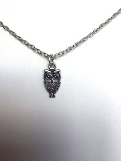 Adorable stainless steel owl pendant on an adjustable 19-22.5" inch chain. Lobster claw attachment. Gunmetal Necklace With Lobster Clasp As Gift, Gunmetal Metal Necklace For Gift, Adjustable Stainless Steel Charm Necklaces, Adjustable Hypoallergenic Metal Necklaces, Adjustable Stainless Steel Charm Necklaces With Lobster Clasp, Adjustable Nickel-free Gunmetal Necklace, Adjustable Stainless Steel Necklace With Lobster Clasp, Nickel-free Stainless Steel Pendant Charm Necklace, Adjustable Gunmetal Nickel-free Necklace