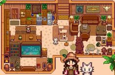 Stardew Basement Ideas, Stardew Valley Living Room Ideas, Stardew Valley Room Ideas, Stardew Valley House Interior