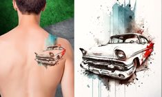 Create your own one-of-a-kind watercolor tattoo design with me. Let's turn your vision into a stunning reality! Men Back Tattoos, Back Tattoo Men, Tattoos Watercolor, Tattoo Car, Masculine Tattoos, Tattoo Watercolor, Freelance Photography