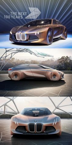 the concept car is shown in three different views, including an image of a futuristic vehicle and