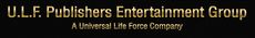 the u l f pulshers entertainment group logo is shown in gold on a black background