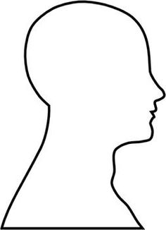 the silhouette of a person's head in black and white