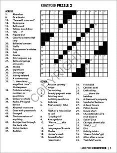 the crossword puzzle is shown in black and white, with words that read it