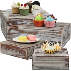 PRICES MAY VARY. A nice Combination: you will get 4 pieces of christmas village cupcake display platforms in 4 sizes in total, each size has 1 piece, sufficient quantities can meet your displaying needs for your cakes easily, also nice for sharing with others Long Time Application: formed by quality wood material, these wood risers for decor have no bad smell, carefully polished and there is no burr, not easy to break or deform, which can meet your long term decoration needs Spice up Your Home: Rectangle Cake Stand, Buffet Risers, Rustic Cupcake Stand, Rustic Cupcake Stands, Wood Cupcake Stand, Rustic Cupcakes, Cupcake Display Stand, Wooden Display Box, Cake Stand Set