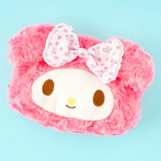 Bring along your lipstick, mascara, and other small cosmetic items using this kawaii My Melody plushie pouch! It's super fluffy and nice to touch. This pouch also has a nice bow decor!  Features a zipper closure Kawaii Pink Plush Bag, Pink Plush Kawaii Bag, My Melody Face, Melody Plushie, Kawaii My Melody, Face Flower, Sanrio My Melody, Cosmetic Items, Bow Decor