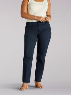 Women’s Relaxed Fit Straight Leg Pant All Day Pant (Plus) Blue Straight Bottoms For Work, Blue Straight Bottoms For Workwear, Everyday Straight Blue Pants, Blue Straight Pants For Work, Blue Straight Pants With Relaxed Fit, Loosely Fitted Ankle-length Jeans For Work, Womens Straight Leg Pants, Imperial Blue, Yoga Dress