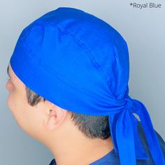 Be sure to turn some heads with our solid color Doo rag! Each Doo rag can be personalized with embroidery or printing for a unique one of a kind look. Adjustable Blue Cotton Bandana, Doo Rag, New Product, Royal Blue, Chef, Solid Color, Embroidery, Turn Ons, Blue