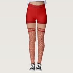 Red Wedding Bells Faux Fishnet Hold Ups Leggings Red Fishnets, Fishnet Leggings, Halloween Costume Idea, Halloween Leggings, Easy Halloween Costumes, Fishnet Stockings, Hold Ups, Red Shorts, Red Wedding