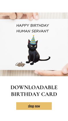 DOWNLOADABLE Cat Birthday Card