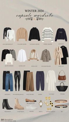 Capsule Fall Winter Wardrobe, Casual Winter Wardrobe, Winter Style 2024-2025, Classy Winter Capsule Wardrobe, Womens Minimalist Wardrobe, Capsule Wardrobe Autumn Winter, Fall And Winter Wardrobe Essentials, Feminine Capsule Wardrobe Fall, Capsule Wardrobe Fall Winter 2024