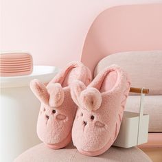 2021 Winter Women Home Cotton Slippers Indoor Cozy Soft Slides Cute Rabbit Ear Platform Shoes Cartoon Bunny Non Slip Slippers alx Lightweight construction with breathable mesh fabric provides a comfortable and flawless fit. Work Slippers, Shoes Cartoon, Marshmallow Bunny, Bunny Halloween Costume, Bunny Slippers, Purple Bag, Grey Bag, Winter Ankle Boots, Warm Slippers