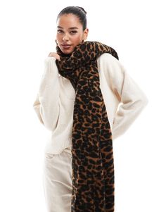 Accessories by ASOS DESIGN Introducing: that cosy feeling Animal print Rectangular cut Work Fits, Woven Scarf, Leopard Design, Animal Print Scarf, Woven Scarves, Ski Season, Leopard Print Scarf, Spring Floral Dress, Autumn Clothes