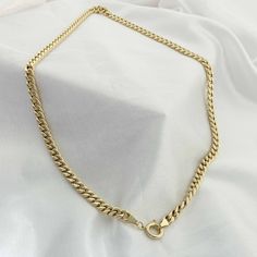 "\"14k Gold Curb Chain w/ Sailor Lock Necklace | Heavy Cuban Chain, Thick Curb Chain, Gold Chunky Miami Chain, Cuban Link | Gift for Her\" Chain links are hollow inside. The hollowness of the inside will not create an additional weight on your neck and you will have a much more flamboyant necklace compared to its price. It adds elegance to your appearance in your daily life and business life. You can also make the product even more eye-catching by adding charms or similar small additions to the Curb Chain Link Necklace, Gift Cuban Link Necklace With Figaro Chain, Curb Chain Necklace As Gift, Cuban Link Gold Chain Necklace For Gift, Cuban Link Necklace With Adjustable Chain For Gift, Chunky Cuban Link Necklace Gift, Cuban Link Chain Necklace For Gift, Cuban Link Necklace For Gifts, Curb Chain Link Necklaces For Jewelry Making