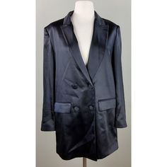 Zara Women’s Satin Oversized Blazer Jacket Black Size Xs. Good, Pre-Owned Condition. Chest 40", Length 31". Please See Photos For Detailed Condition. Chic Oversized Outerwear For Formal Occasions, Oversized Outerwear For Night Out, Zara Oversized Elegant Blazer, Spring Evening Outerwear With Pockets, Evening Outerwear With Pockets And Lapel Collar, Notch Lapel Outerwear With Pockets For Night Out, Chic Oversized Outerwear For Evening, Chic Oversized Zara Blazer, Zara Long Sleeve Evening Outerwear