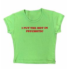 I Put The Hot In Psychotic Baby Tee boogzel clothing Hot In Psychotic, Chiffon Beach Dress, Egirl Clothes, Aesthetic Clothing Stores, Artsy Outfit, Womens Summer Shorts, Retro Punk, Boho Summer Dresses, Y2k Clothes