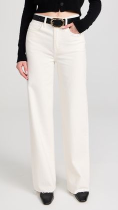 FRAME Le Jane Wide Leg Jeans | Shopbop Fall Cotton Cropped Jeans With Button Closure, Versatile Cotton Flare Jeans With Relaxed Fit, Versatile Relaxed Fit Flare Cotton Jeans, Cotton Flare Jeans Relaxed Fit, Cotton Wide Leg Cropped Jeans, Straight Fit Wide Leg Cropped Cotton Jeans, Modern Stretch Cotton Bottoms, Stretch Jeans With Button Closure For Work, Everyday Cotton Cropped Jeans For Fall