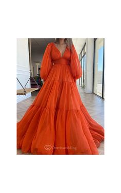 Puff Long Sleeves, Empire Dress, Chiffon Long Sleeve, Elegant Wedding Dress, Dresses Online, Wedding Flowers, Wedding Dresses, Chiffon, V Neck