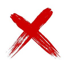 the letter x is drawn with red paint