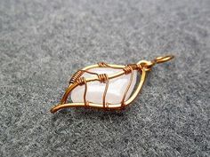 Wire Jewerly, Pretty Leaf, Wire Wrapping Stones, Wire Necklace