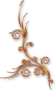 an artistic gold design on a white background