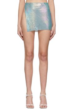 Poster Girl: SSENSE Exclusive Multicolor Iridescent Winona Skirt | SSENSE Poster Girl Dress, Miranda Dress, Girl Products, Poster Girl, Metallic Skirt, Stage Costume, Girl Clothing, Weekend Outfit, Luxury Streetwear