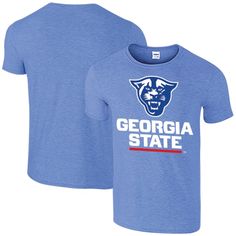 Represent your beloved Georgia State Panthers with pride in this stylish T-shirt. Its screen print graphics boldly display the Panthers logo, making it the perfect way to show your unwavering support for your team. Whether you're cheering them on at the stadium or simply showing your Panther spirit, this T-shirt is a must-have for any Georgia State fan. Panther Shirt, Panther Tshirt Designs, Panthers Soccer Shirt, Panthers T Shirt, Carolina Panthers Shirt, Panther Logo, Georgia State, Tech T Shirts, Cotton Shorts