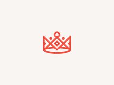 a red crown on a white background