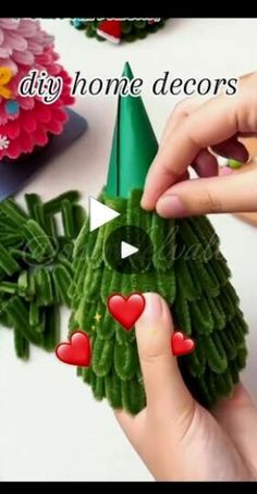 * * How to make a Christmas gingerbread village with cardboard..?!! Christmas Pom Pom Crafts, Chrismas Crafts, Diy Xmas Ornaments, Globe Crafts, Diy Pipe, Pipe Cleaner Crafts