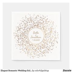 gold glitter confetti wedding napkin