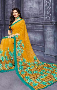 This saree is Ready to Wear (With Fall and Pico Done). Traditional Printed Saree, made up of creative work and graceful fabrics Georgette Comes with 80 cm blouse piece in the saree border Length: 6.30 Meter With Blouse Made up of Pure Fabric Must have saree for your festive collection This saree is a suitable amalgamation of style and grace that is required from ethnic wear. The saree is ideal for any formal gathering. The saree comes with an unstitched blouse of corresponding color and design a Unstitched Yellow Set With Printed Border, Yellow Unstitched Set With Printed Border, Semi-stitched Bollywood Saree With Printed Border, Semi-stitched Saree With Printed Border For Eid, Eid Semi-stitched Pre-draped Saree With Printed Border, Traditional Yellow Sets With Printed Border, Yellow Traditional Set With Printed Border, Traditional Yellow Set With Printed Border, Yellow Sets With Printed Border For Eid