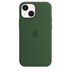 the back of an iphone 11 pro case in dark green, on a white background