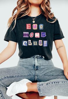 If you are looking for the perfect Emo Mom Era, Emo Mom Shirt, Emo Mom Autumn, Emo Mom Fall, I'm An Emo Kid, Emo Mom Club, Elder Emo Mom, Mom Shirt, Emo Mom, Emo Shirt, Teen Emo, 90's Mom, Mama Shirt, Mom life, mother's day, motherhood, Millennial Emo Mom, millennial mom t shirt, Emo flowers, it was never a phase t shirt, then look no further! WHO'S THIS SHIRT FOR: ❤ Emo Women in their Mom Era who still rock their band tees proudly! ❤ Friends and Family of these Emo Moms who want to give the *pe Punk Moms, Rock N Roll Mom Shirts, Acdc Mom Shirt, Emo T-shirt For Halloween, Elder Emo Shirt, Emo Shirts, Millennial Mom, Mom Fall, Dark Sunglasses